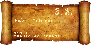 Boér Milemon névjegykártya